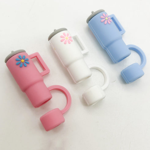 Outdoor Cup Lid Straw Cap Silicone Anti-plug Accessories Cute Tumbler Straw Toppers for Tumblers, Dust-Proof Drinking Straw Caps for Reusable Straws Tips